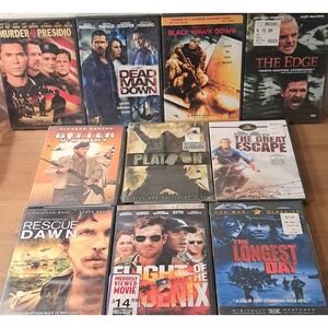 War Action DVD Lot 10 Movies 6 New Black Hawk Down Platoon Great Escape